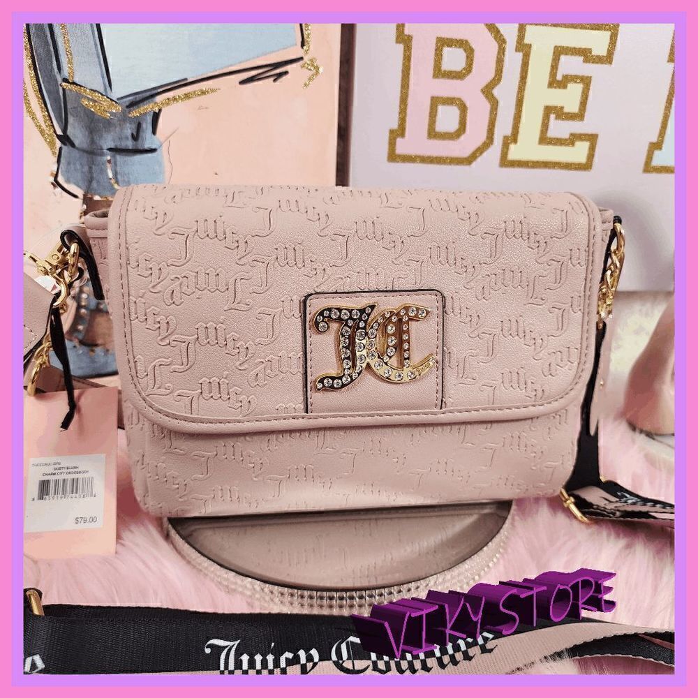NWT {Juicy Couture } Effortless Elegance, Dusty Blush Charm City Crossbody NWT